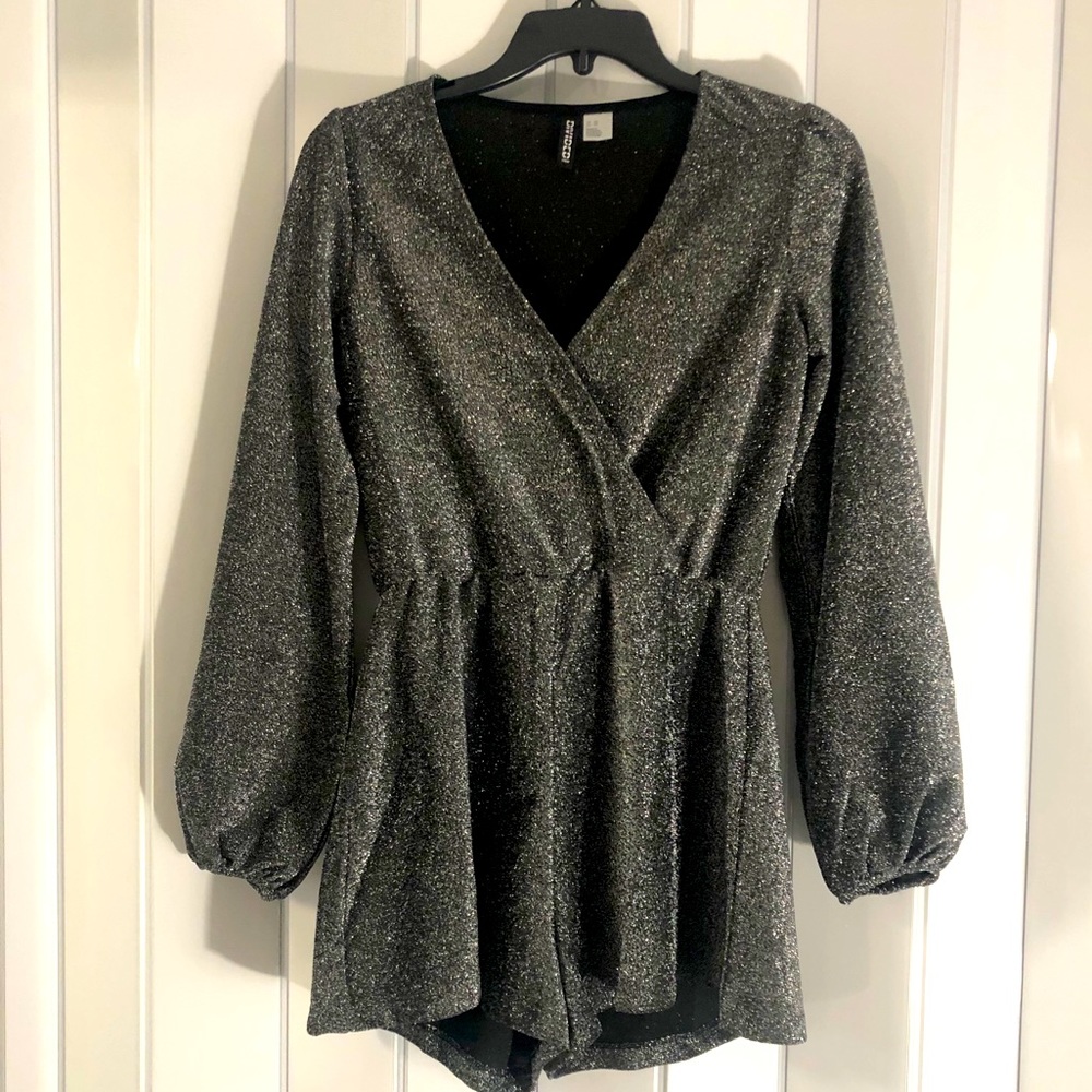 Black/Silver Textured Glitter Dress